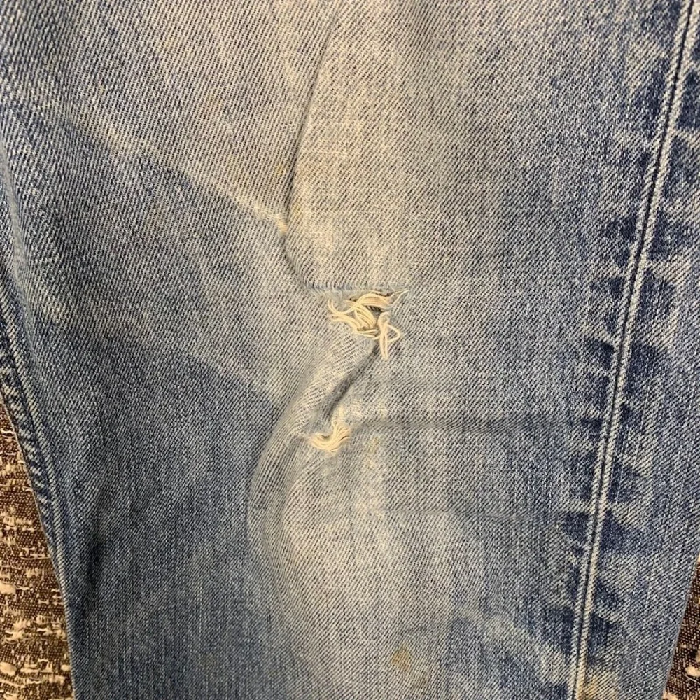 Polo Ralph Lauren Distressed Classic Fit Jeans Blue Denim 39x30 Mens Frayed